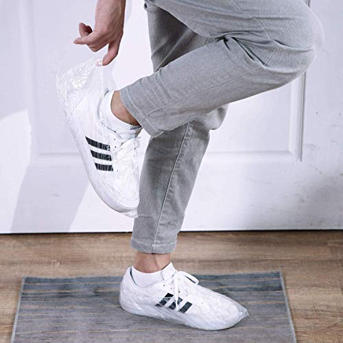 XSBBY 400 Piezas (200 Pares) Cubierta De Zapatos Desechable Protector De Calzado Casero Cubiertas De Botas Antideslizantes Impermeables Cubierta De Zapatos Blanca