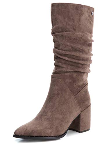 XTI 35116, Botas Slouch Mujer, Taupe, 36 EU