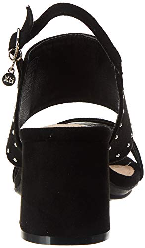 XTI 35194.0, Zapatos de tacón con Punta Abierta para Mujer, Negro, 38 EU