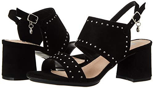 XTI 35194.0, Zapatos de tacón con Punta Abierta para Mujer, Negro, 38 EU