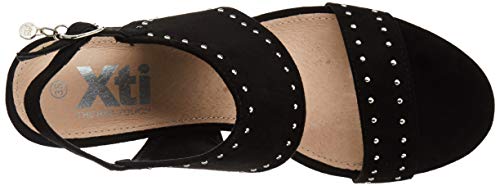 XTI 35194.0, Zapatos de tacón con Punta Abierta para Mujer, Negro, 40 EU