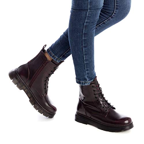 XTI 44406, Botas Cortas al Tobillo Mujer, Burdeos, 39 EU