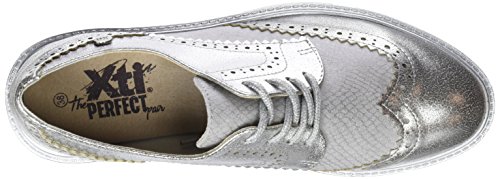 XTI 47799, Zapatos de Cordones Oxford para Mujer, Plateado (Platinium), 39 EU