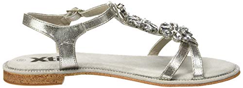 XTI 48995, Sandalias con Punta Abierta para Mujer, Plateado (Plata Plata), 38 EU