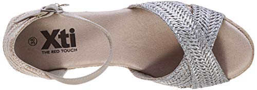 XTI 49706.0, Sandalias con Plataforma para Mujer, Plateado (Plata Plata), 40 EU