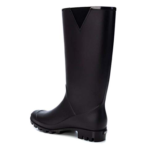 XTI - Bota Alta de Agua para Mujer - Cierre con Cremallera - Negro - 39 EU