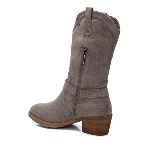 XTI - Bota Alta de Mujer Tipo campera - Cierre con Cremallera - Taupe - 40 EU