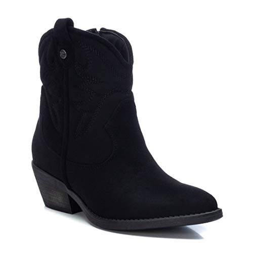 XTI - Botín Campera de Tela para Mujer - Color Negro