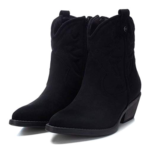 XTI - Botín Campera de Tela para Mujer - Color Negro