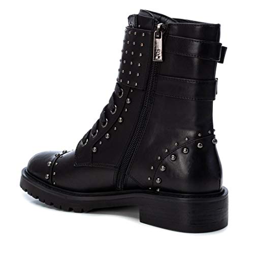 XTI - Botín Motera para Mujer - Cierre con Cremallera - Color Negro