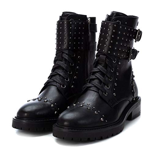 XTI - Botín Motera para Mujer - Cierre con Cremallera - Color Negro