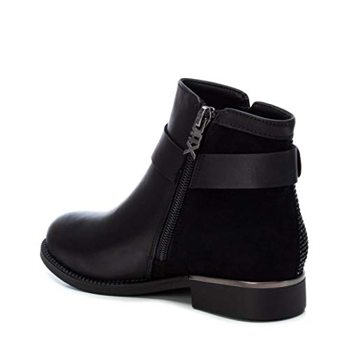 XTI - Botín Negro para Niña - Cierre con Cremallera - Talla 34