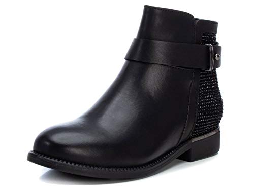 XTI - Botín Negro para Niña - Cierre con Cremallera - Talla 34