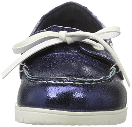 XTI Metallic Ladies Shoes, Mocasines Mujer, Azul (Navy Navy), 37 EU