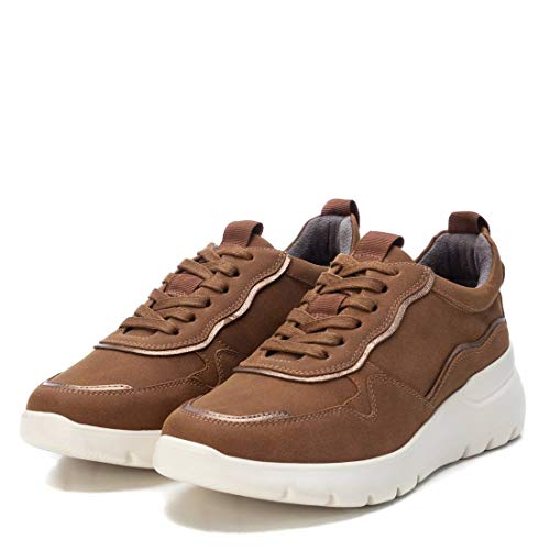 XTI - Zapatilla para Mujer - Cierre con Cordones - Color Camel - Talla 40