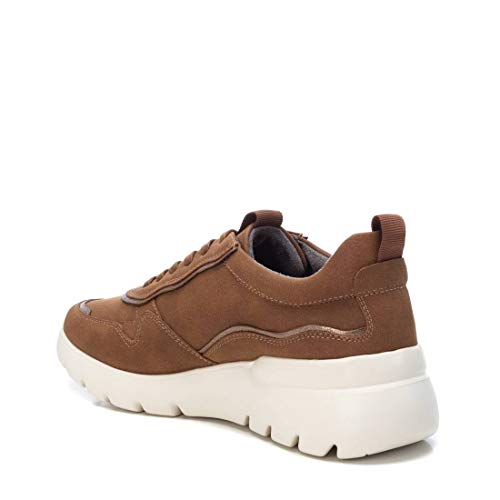 XTI - Zapatilla para Mujer - Cierre con Cordones - Color Camel - Talla 40