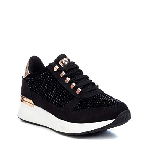 XTI - Zapatilla para Mujer - Cierre con Cordones - Color Negro - Talla 37