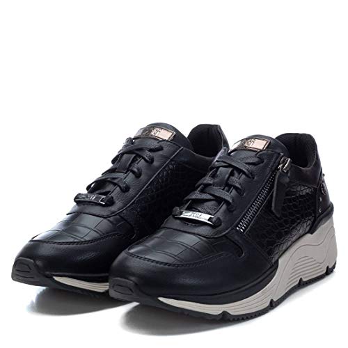 XTI - Zapatilla para Mujer - Cierre con Cordones - Color Negro - Talla 39