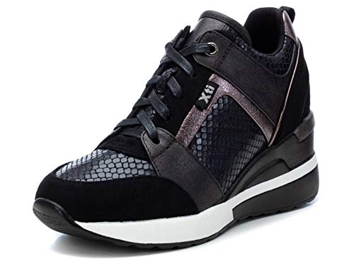 XTI - Zapatilla para Mujer - Cierre con Cordones - Color Negro - Talla 40