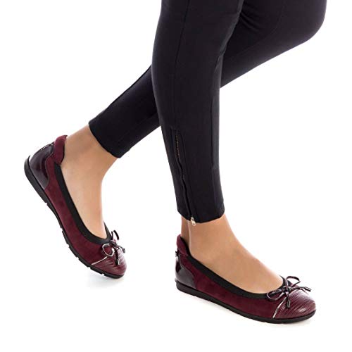 XTI - Zapato Bailarina para Mujer - Color Burdeos - Talla 38