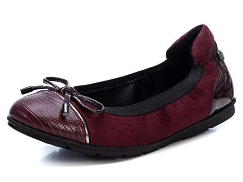 XTI - Zapato Bailarina para Mujer - Color Burdeos - Talla 41