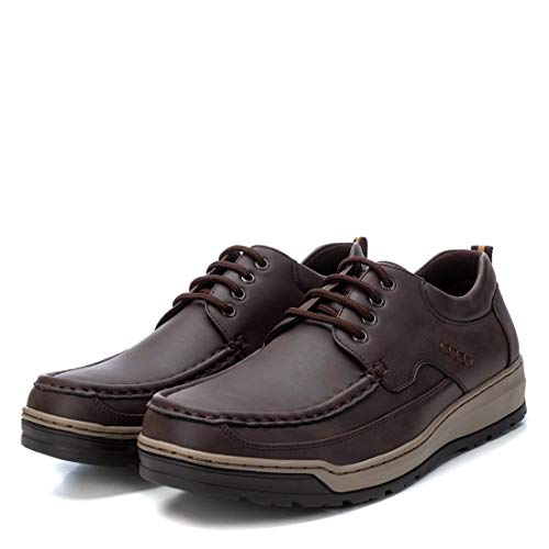 XTI - Zapato Mocasín para Hombre - Cierre con Cordones - Color Marron - Talla 42