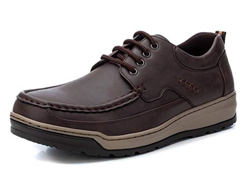 XTI - Zapato Mocasín para Hombre - Cierre con Cordones - Color Marron - Talla 42
