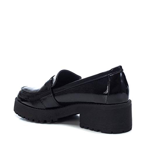 XTI - Zapato mocasín para Mujer - Tacón Cuadrado - Negro - 37 EU