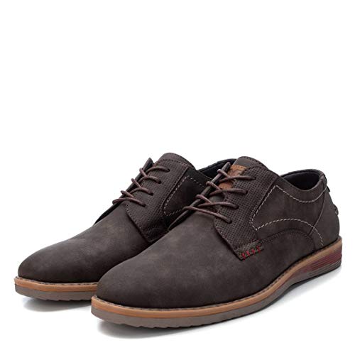 XTI - Zapato Oxford para Hombre - Cierre con Cordones - Color Marron - Talla 42