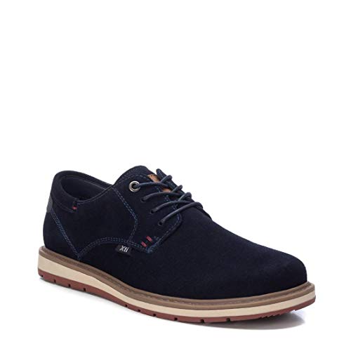 XTI - Zapato Oxford para Hombre - Cierre con Cordones - Color Navy - Talla 42