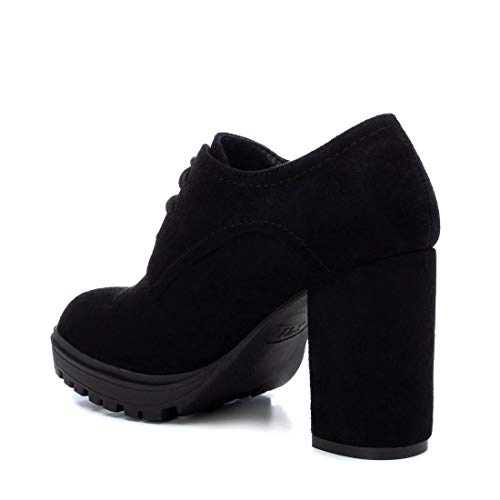 XTI - Zapato Oxford para Mujer - Cierre con Cordones - Negro - 39 EU