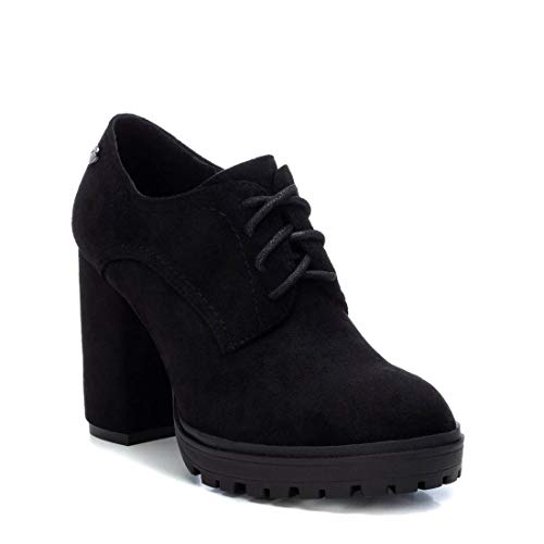 XTI - Zapato Oxford para Mujer - Cierre con Cordones - Negro - 39 EU