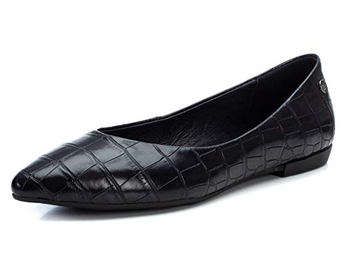 XTI - Zapato Tipo Bailarina para Mujer - Suela de Goma - Negro - 41 EU