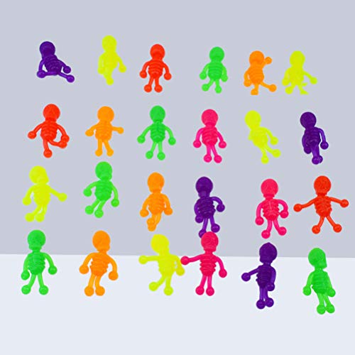 YeahiBaby 24PCS TPR Figuras de acción de Esqueleto Humano Flexible Coloreado Juguetes a Granel para niños (Color Aleatorio)