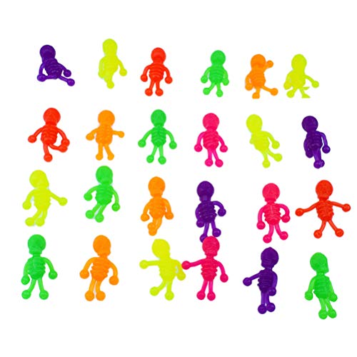 YeahiBaby 24PCS TPR Figuras de acción de Esqueleto Humano Flexible Coloreado Juguetes a Granel para niños (Color Aleatorio)
