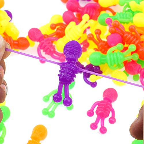 YeahiBaby 24PCS TPR Figuras de acción de Esqueleto Humano Flexible Coloreado Juguetes a Granel para niños (Color Aleatorio)