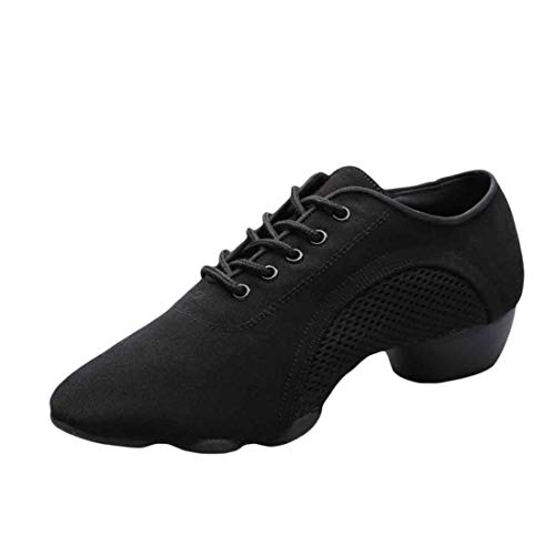 Yefree Zapatillas de Baile con Suela Dividida para Hombres Zapatos con Cordones Ligeros para Practicar Deporte Latino