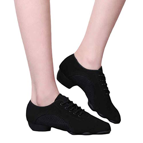 Yefree Zapatillas de Baile con Suela Dividida para Hombres Zapatos con Cordones Ligeros para Practicar Deporte Latino