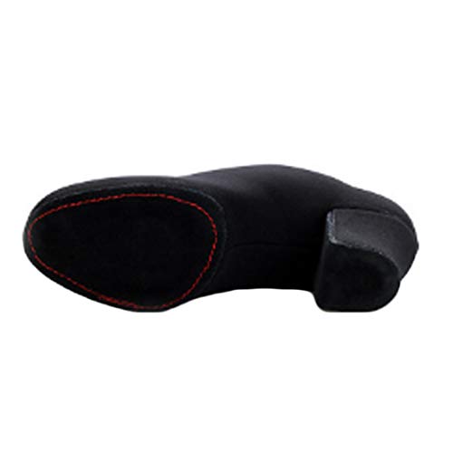 Yefree Zapatos de Baile Moderno de tacón bajo de Tango de para Mujer Zapatos de práctica de Baile Latino con Cordones Negros