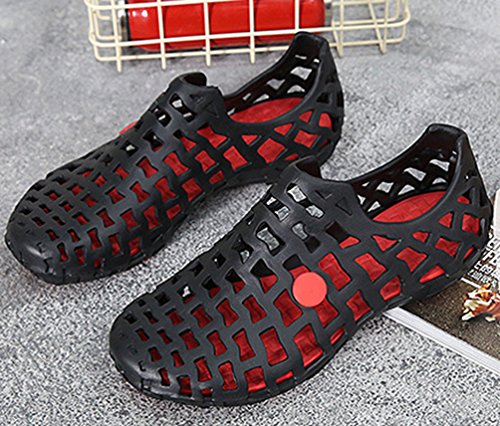 YiLianDa Zuecos Zapatillas Hombre Sandalias para el Tiempo Libre de Andar por Casa de Jardín Rojo 45