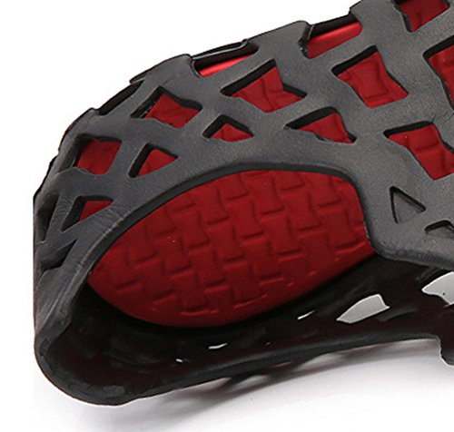 YiLianDa Zuecos Zapatillas Hombre Sandalias para el Tiempo Libre de Andar por Casa de Jardín Rojo 45