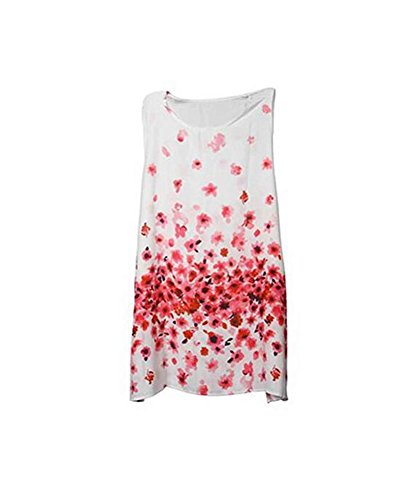 Yiyada Mujeres Túnica casual sin mangas de la impresión floral de la vendimia atractiva mini A - alinee los vestidos de partido Beachwear del bikiní de la playa (M, 09)