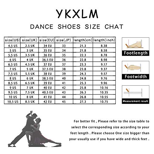YKXLM Satín Mujeres Salón de Baile Latino Zapatos Zapatos de Baile Latino para Mujeres Modelo ES-WX2324,Marrón-5.5CM, 34 EU
