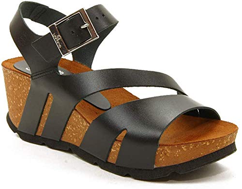 YOKONO Bari Vaquetilla, Sandalias con Plataforma para Mujer, Negro (Negro 004), 38 EU