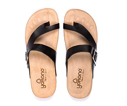 Yokono Ibiza-013 Sandalia Bio, Ajuste Dedo (Negro, Numeric_37)