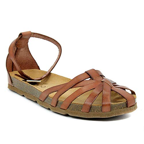 YOKONO Villa 011 Vaquetilla Nuez, Sandalias con Correa de Tobillo Mujer, Marrón (Walnut), 37 EU