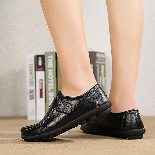 Yooeen Zapatos Mocasines Cómodos para Mujer Calzado de Trabajo Antideslizante Velcro Loafers Zapatos de Conducción