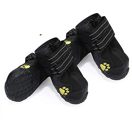 yorten 4PCS Zapatos para Perros, Botas Impermeables para Perros con Suela Antideslizante Resistente Protegiendo Las Patas de Perros