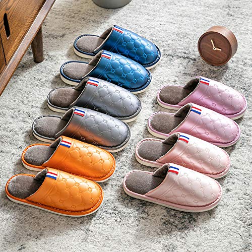ypyrhh Cozy Memory Foam House Zapatillas para hombres, zapatos de algodón para parejas, zapatillas antideslizantes impermeables - Pink_40-41, Memory Foam House Slipper