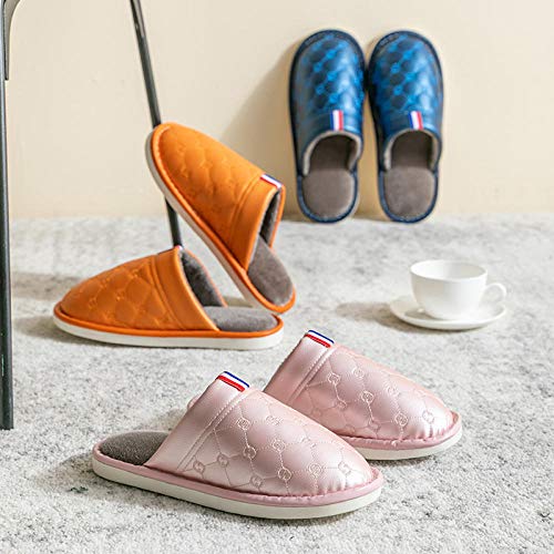ypyrhh Cozy Memory Foam House Zapatillas para hombres, zapatos de algodón para parejas, zapatillas antideslizantes impermeables - Pink_40-41, Memory Foam House Slipper